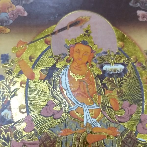 Tranh Thangka Văn Thù Sư Lợi Bồ Tát_35x20cm